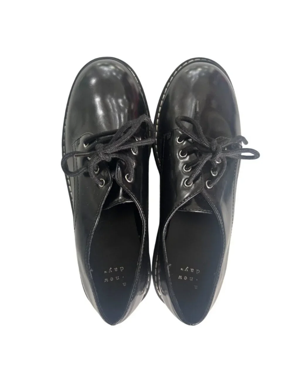 A New Day Black Platform Oxfords Chunky Lug Sole Loafers Dress Shoes 7.5